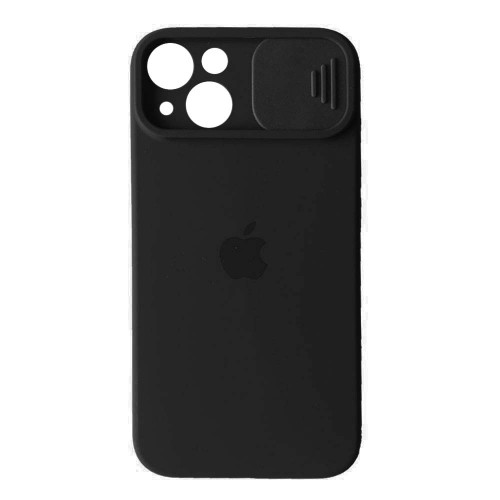 Silicone Case Square Slider Full Camera Protective (AA) для iPhone 13 (Black)-0