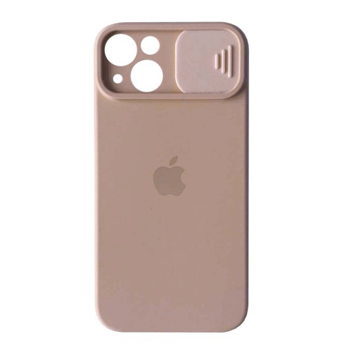 Silicone Case Square Slider Full Camera Protective (AA) для iPhone 13 (Pink sand)-0