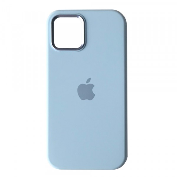 Silicone Case Full (Metal Frame and Buttons) для  iPhone 14/13  (Lilac cream)-0