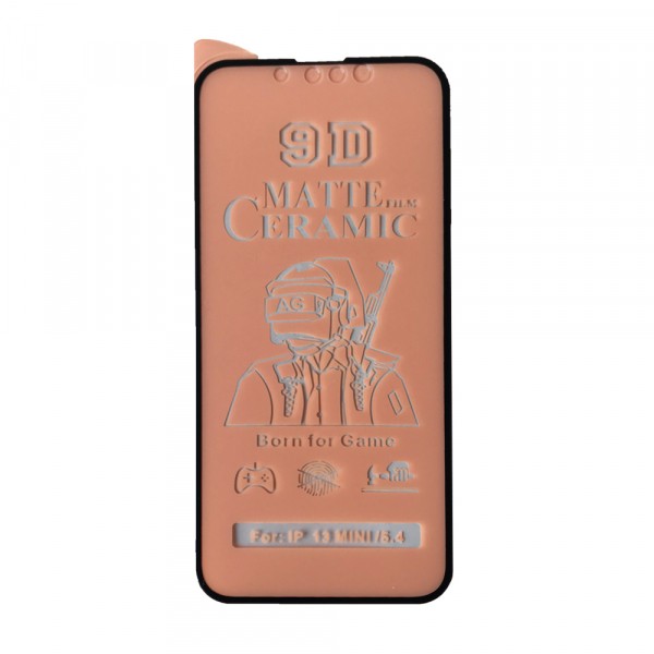 Гнучке скло Ceramic MATT для  IPhone 13 Mini  матове з чорною рамкою-0
