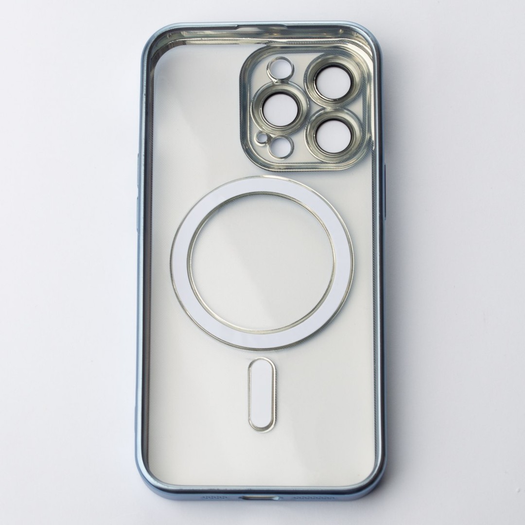 Накладка Metal Matte Case MagSafe для iPhone 13 Pro  (blue titanium)-1
