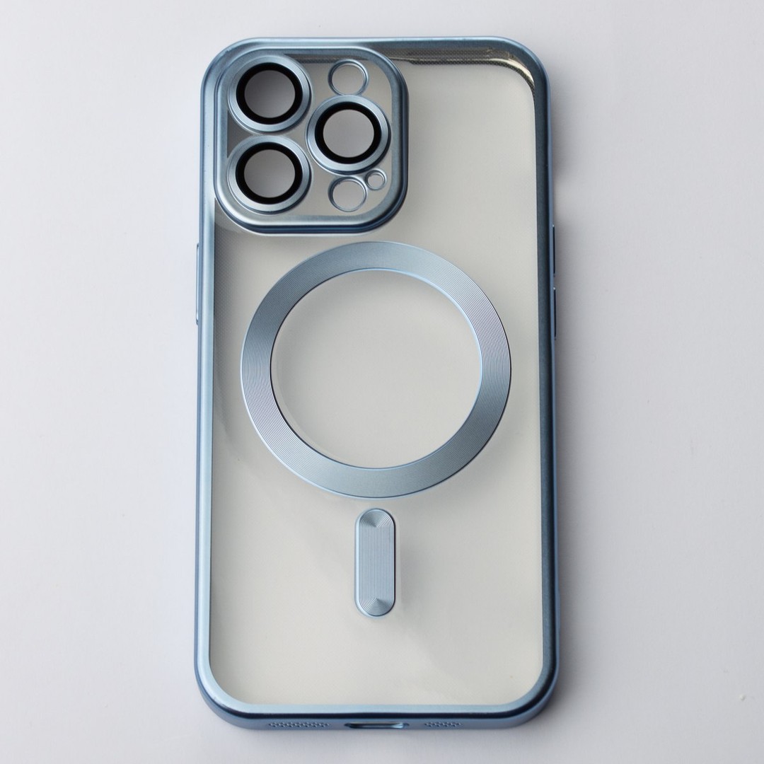 Накладка Metal Matte Case MagSafe для iPhone 13 Pro  (blue titanium)-0