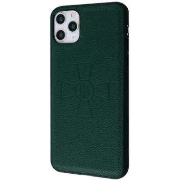 Накладка WAVE Ukraine Leather для iPhone 13 Зелена (army)-0