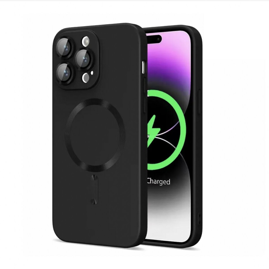 Накладка Matte Silicone with Magsafe для Iphone 13 Pro (Black)-0