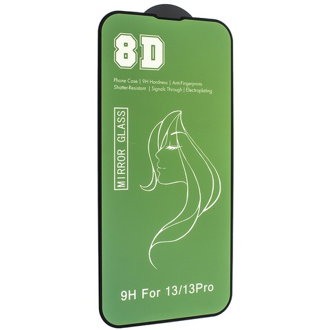 Захисне скло 8D для IPhone 13/13 Pro/14 зелений-0