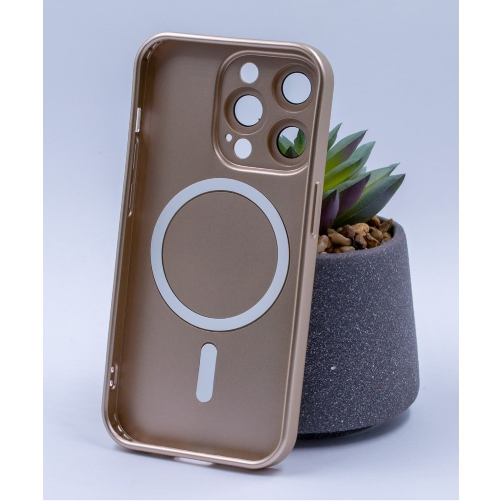 Накладка Matte Silicone with Magsafe для Iphone 13 Pro Max (Gold)-1