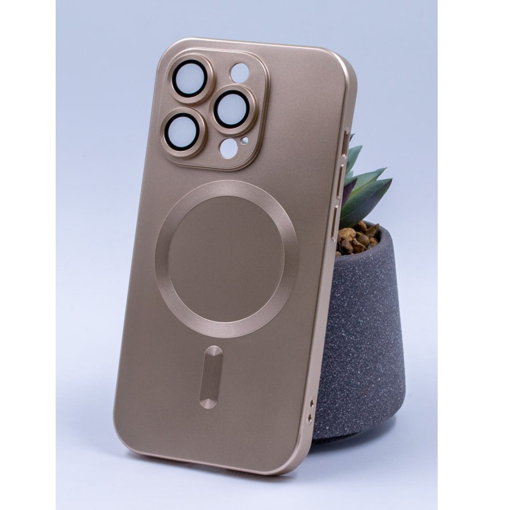 Накладка Matte Silicone with Magsafe для Iphone 13 Pro Max (Gold)-0