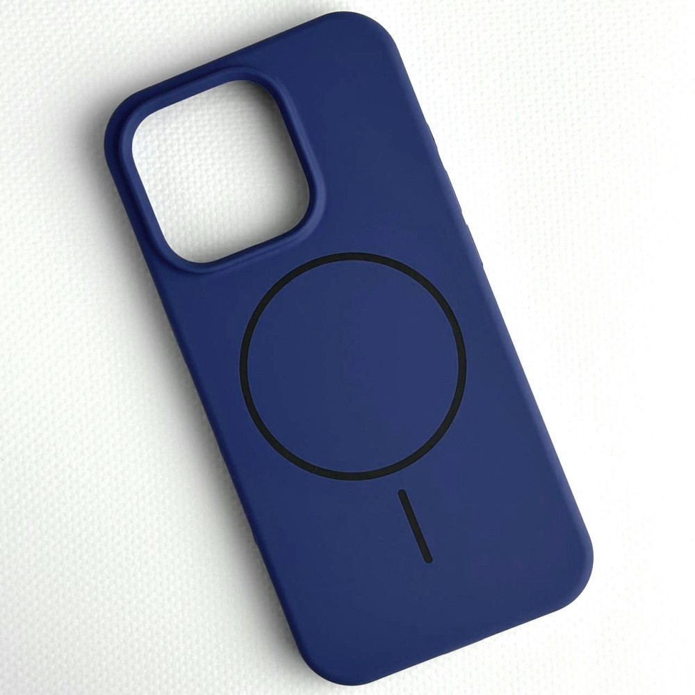 Silicone Case Full Protective (AA) with MagSafe для iPhone 15 Pro Max  (Midnight blue)-0