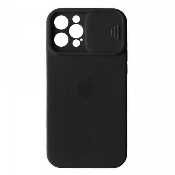 Silicone Case Square Slider Full Camera Protective (AA) для iPhone 13 Pro (Black)-0