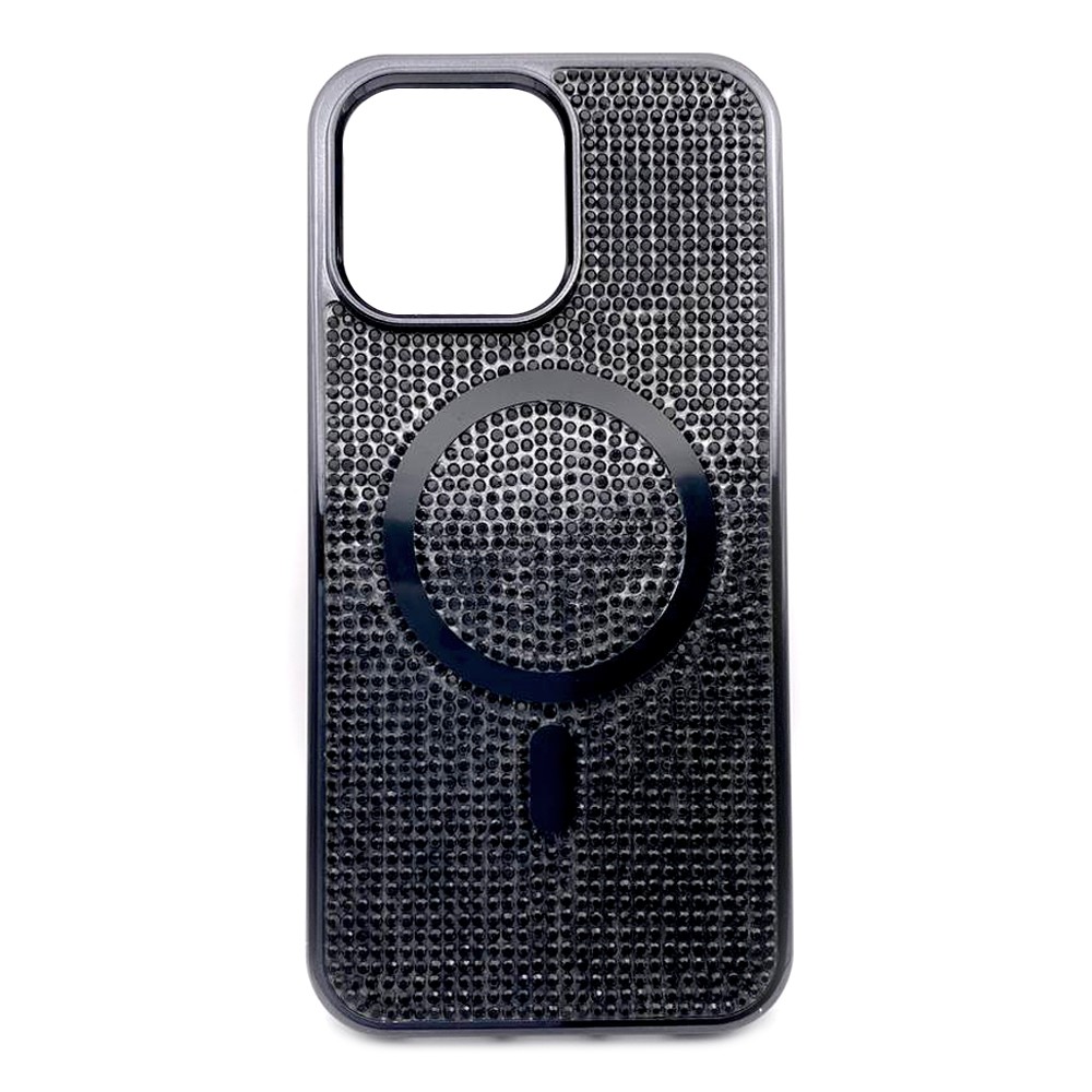 Накладка MagSafe full of diamonds для  iPhone 15 Pro (Black)-0