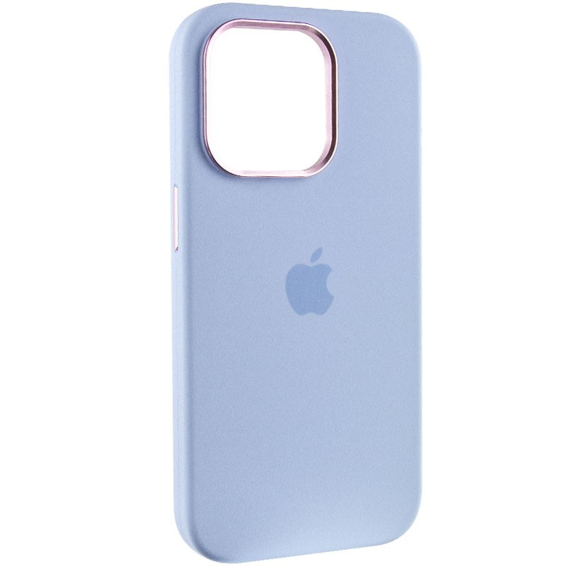 Silicone Case Full (Metal Frame and Buttons) для iPhone 13 Pro Max (Lilac cream)-0