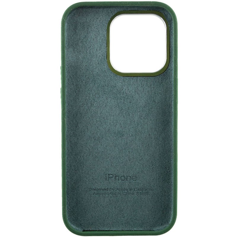 Silicone Case Full (Metal Frame and Buttons) для iPhone 13 Pro Max (Dark green)-1