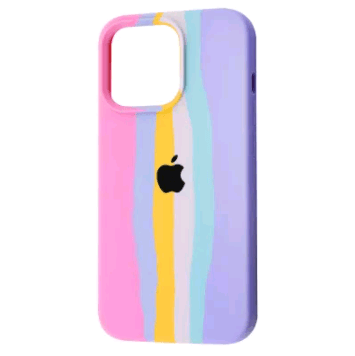Rainbow Silicone Case iPhone 13 Pro Max Pink/purple-0