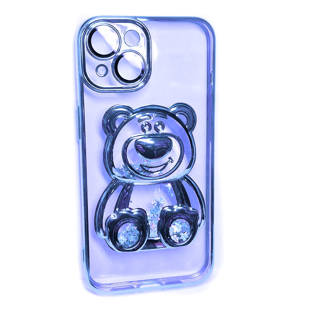 Накладка Cute Shining Bear для IPhone 15 блакитна-0