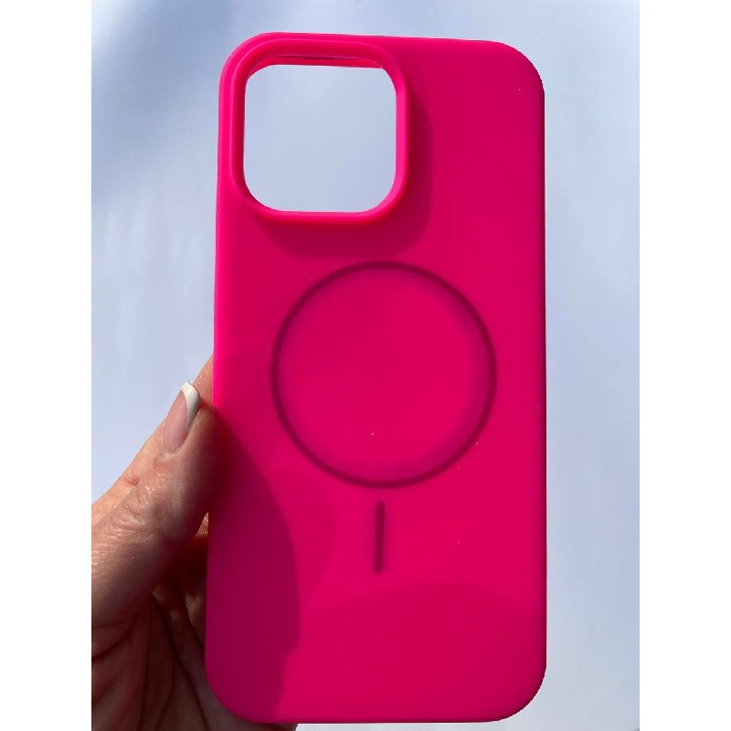 Чохол Silicone Case Full Protective  Magsafe для iPhone 14/13 (Barbie pink)-0