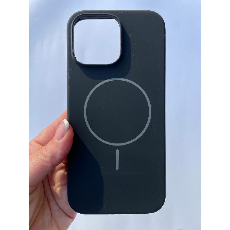 Чохол Silicone Case Full Protective  Magsafe для iPhone 14/13 (Black)-0