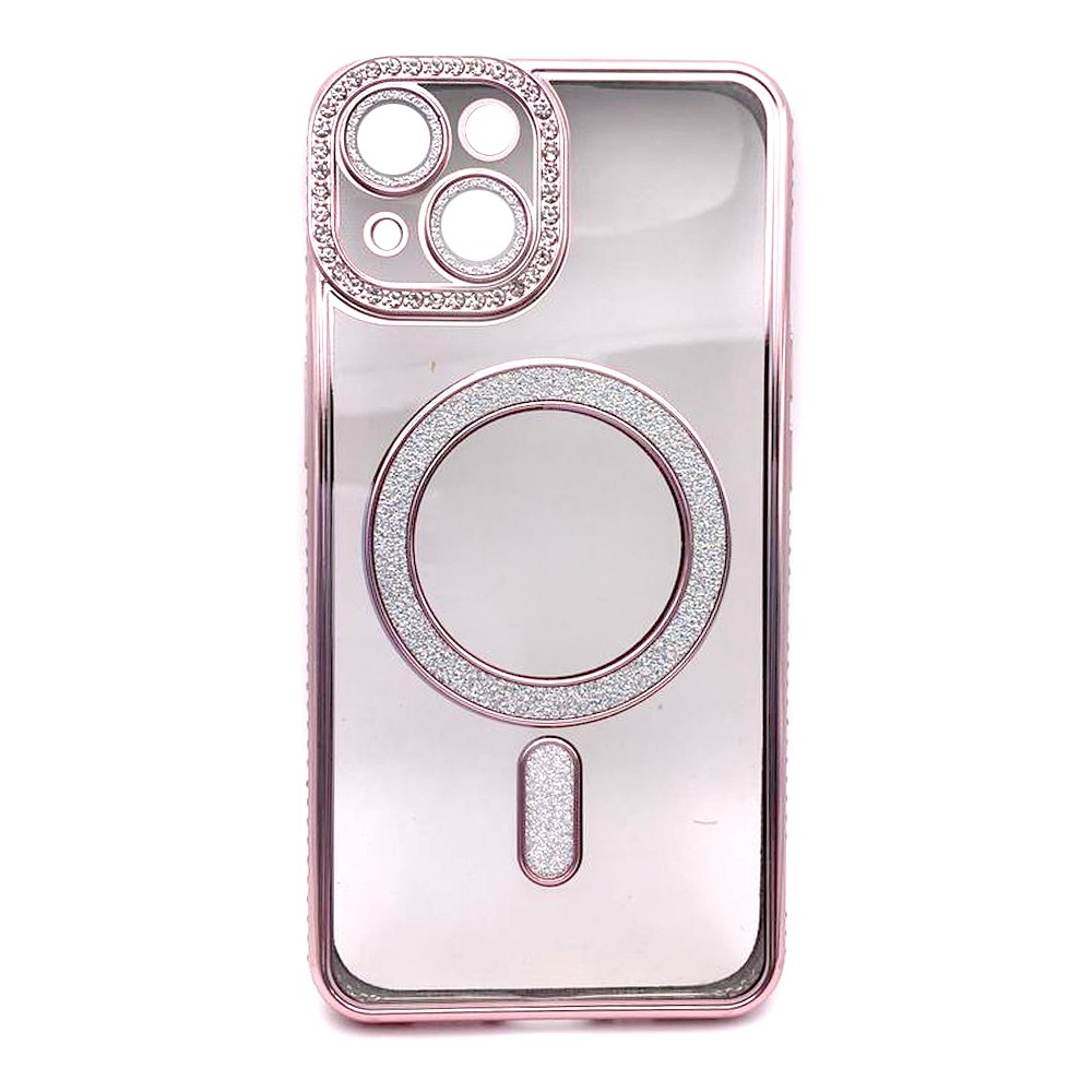 Накладка Diamond Bling MagSafe для  iPhone 14 Rose gold-0