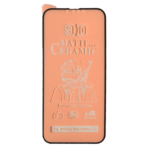 Гнучке скло Ceramic MATT для  IPhone 14 Plus матове з чорною рамкою-0