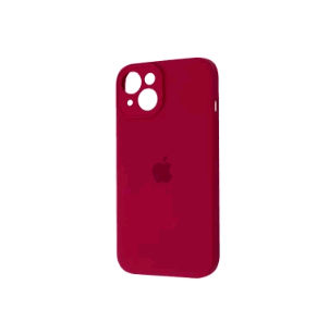 Silicone Case Full Camera Protective (AA) для iPhone 14 (Rose red)-0
