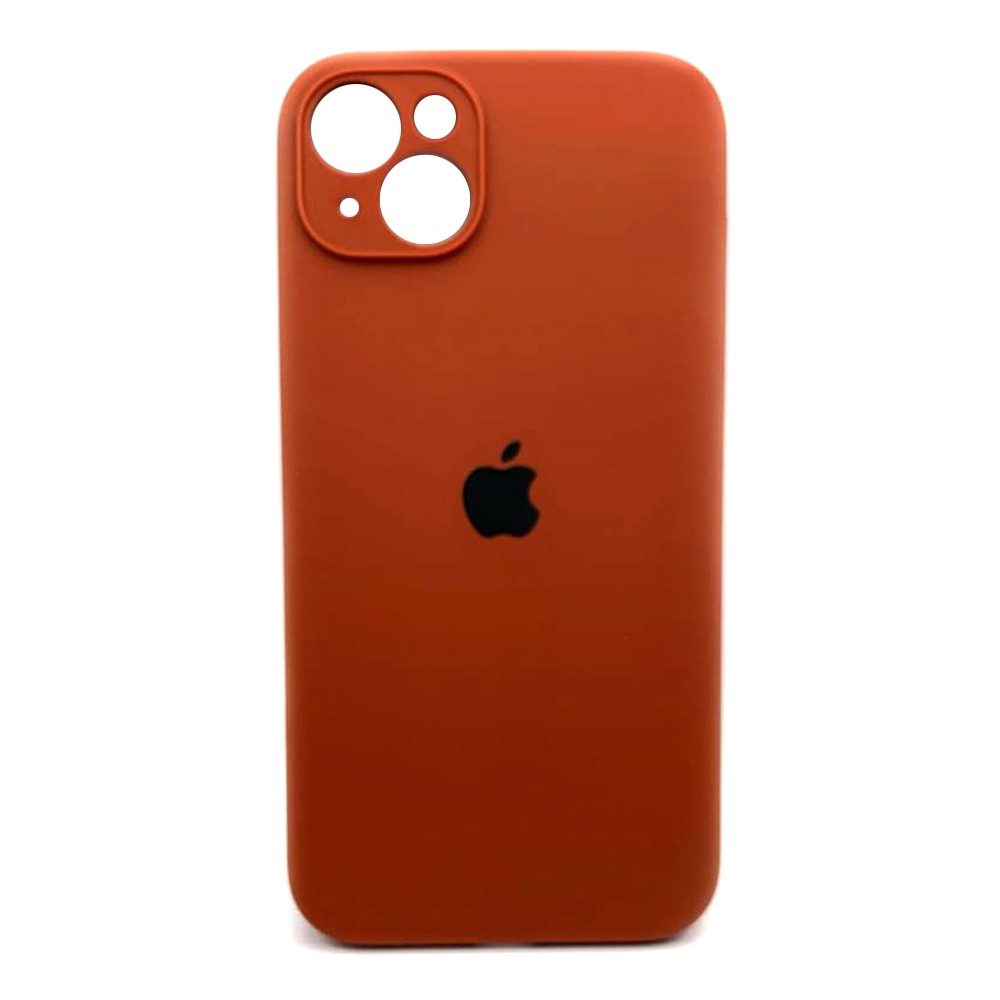 Silicone Case Full Camera Protective (AA) для iPhone 14 (Brown)-0