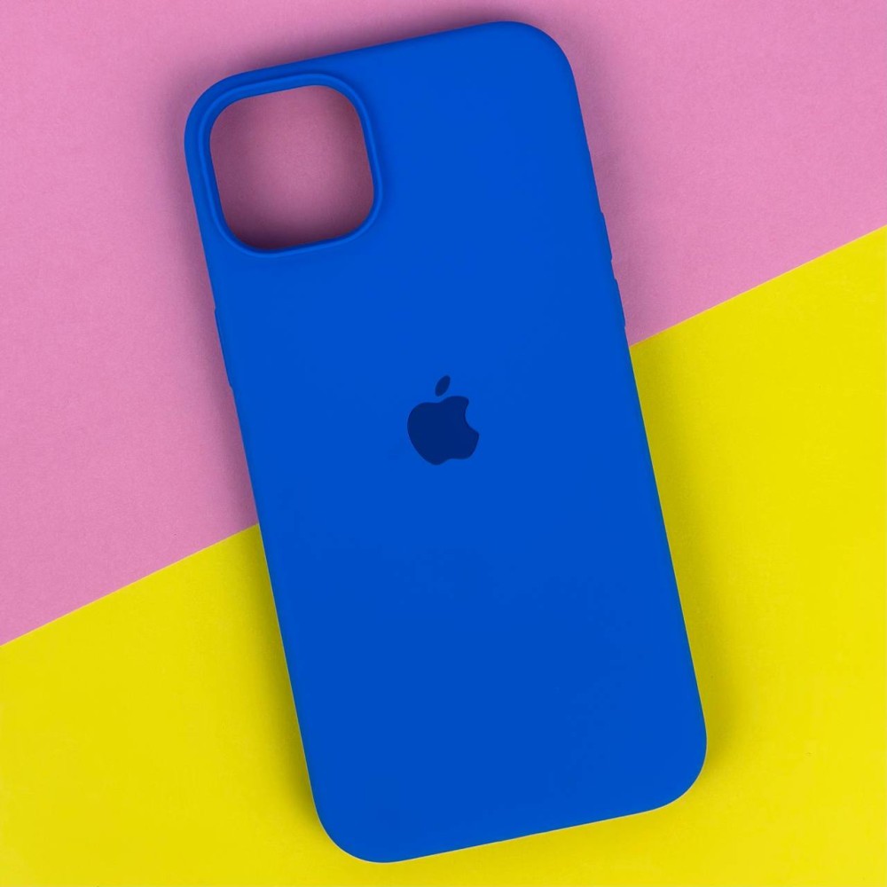 Silicone Case Full Protective (AA) для iPhone 14 (Laky blue)-0