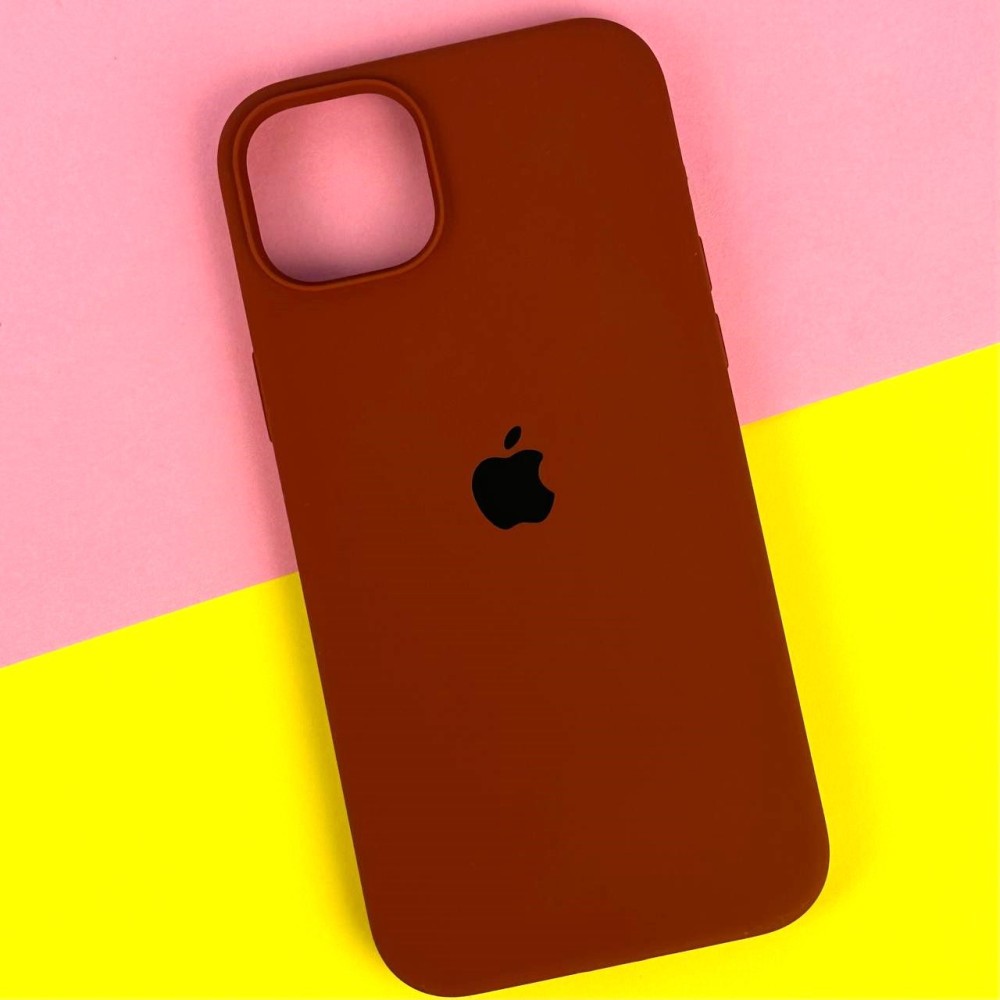 Silicone Case Full Protective (AA) для iPhone 13 / 14 (Brown)-0