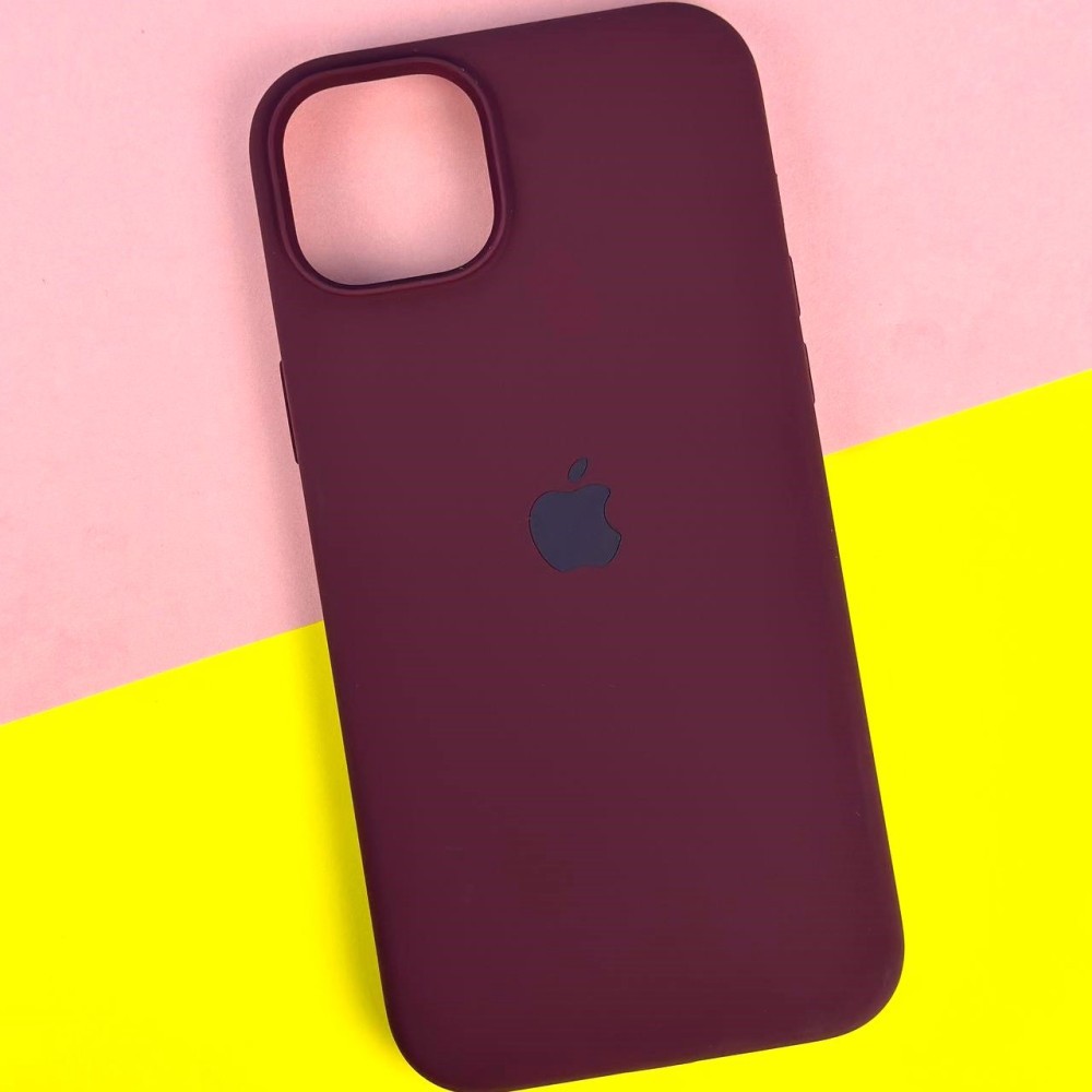 Silicone Case Full Protective (AA) для iPhone 14 (Maroon)-0