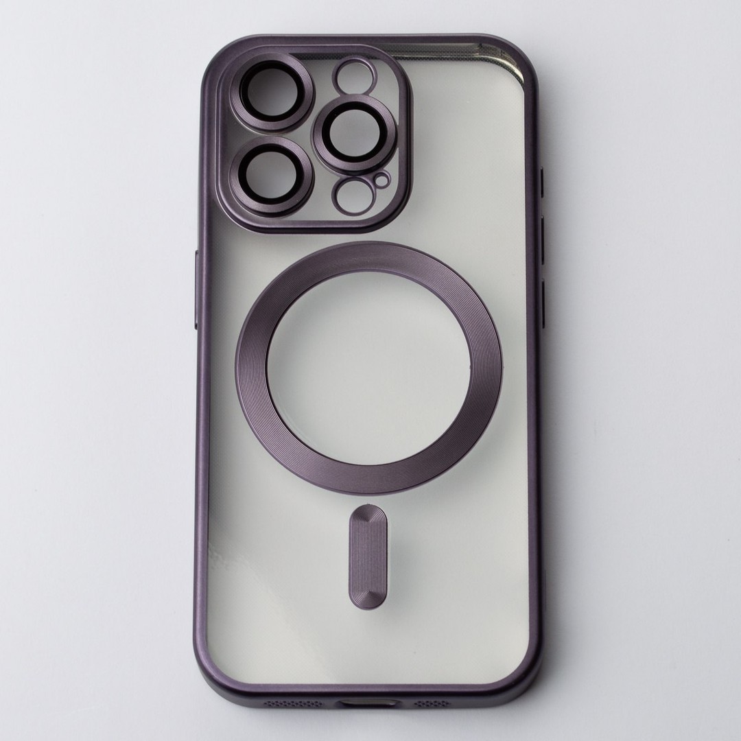 Накладка Metal Matte Case MagSafe для iPhone 14 Pro Max (Dark violet)-0