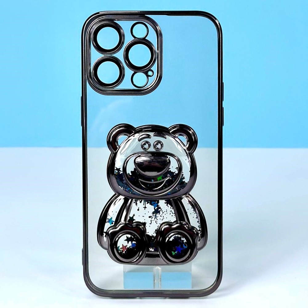 Накладка Cute Shining Bear для IPhone 15 Pro Чорна-0