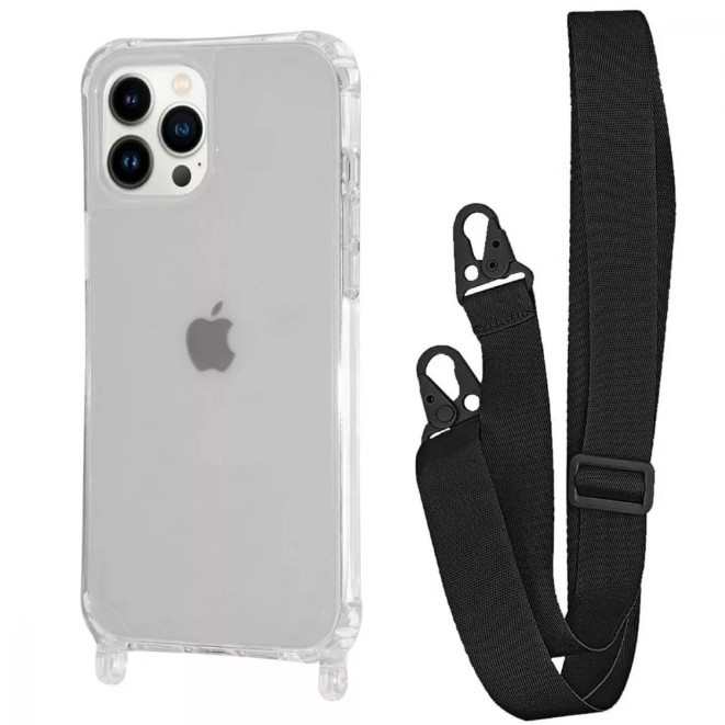 WAVE Clear Case with Strap iPhone 15 Pro Max (black)-0