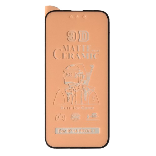 Гнучке скло Ceramic MATT для  IPhone 14 Pro матове з чорною рамкою-0