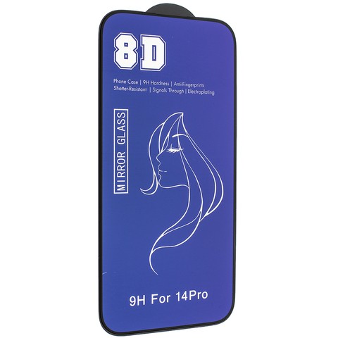Захисне скло 8D для IPhone 14 Pro синє-0