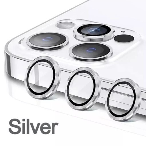 Захисне скло Metal Shine на камеру (в упак.) для iPhone 14 Pro (6.1") / 14 Pro Max (6.7") Silver-0