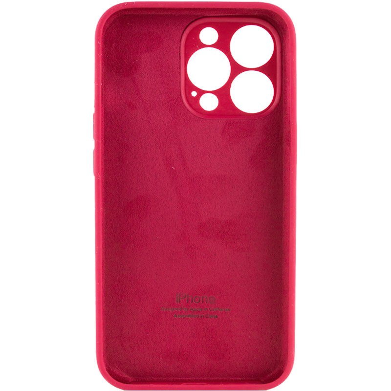 Silicone Case Full Camera Protective (AA) для iPhone 14 Pro (Rose red)-1