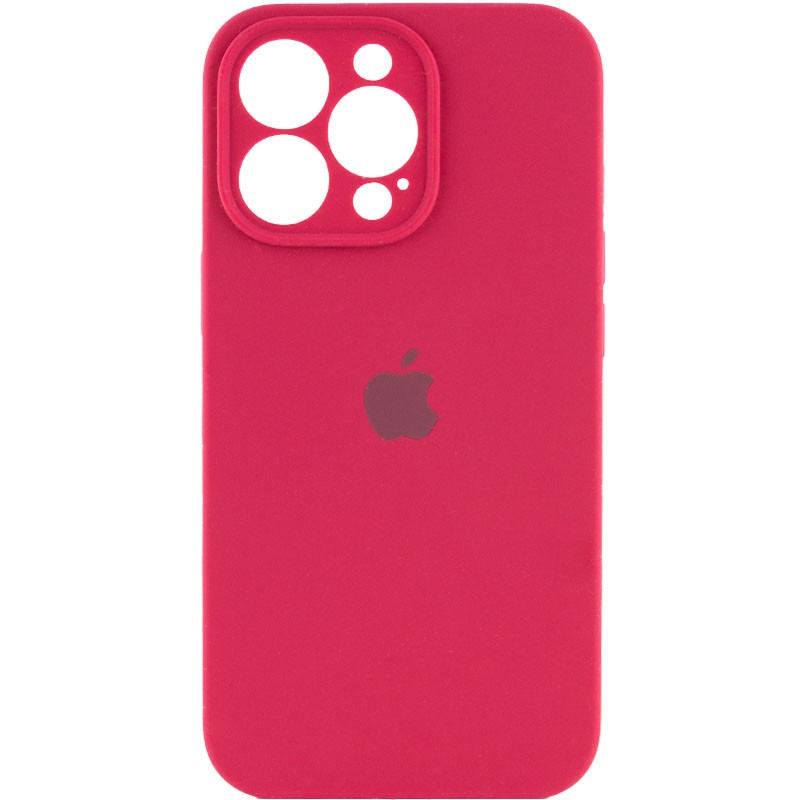 Silicone Case Full Camera Protective (AA) для iPhone 14 Pro (Rose red)-0