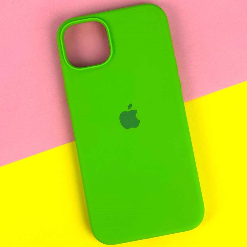 Silicone Case Full Protective (AA) для iPhone 14 Pro (6.1") (Neon green)-0