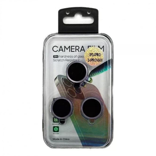 Захисне скло Metal Classic на камеру (в упак.) для  iPhone 14 Pro (6.1") / 14 Pro Max (6.7") Black-0
