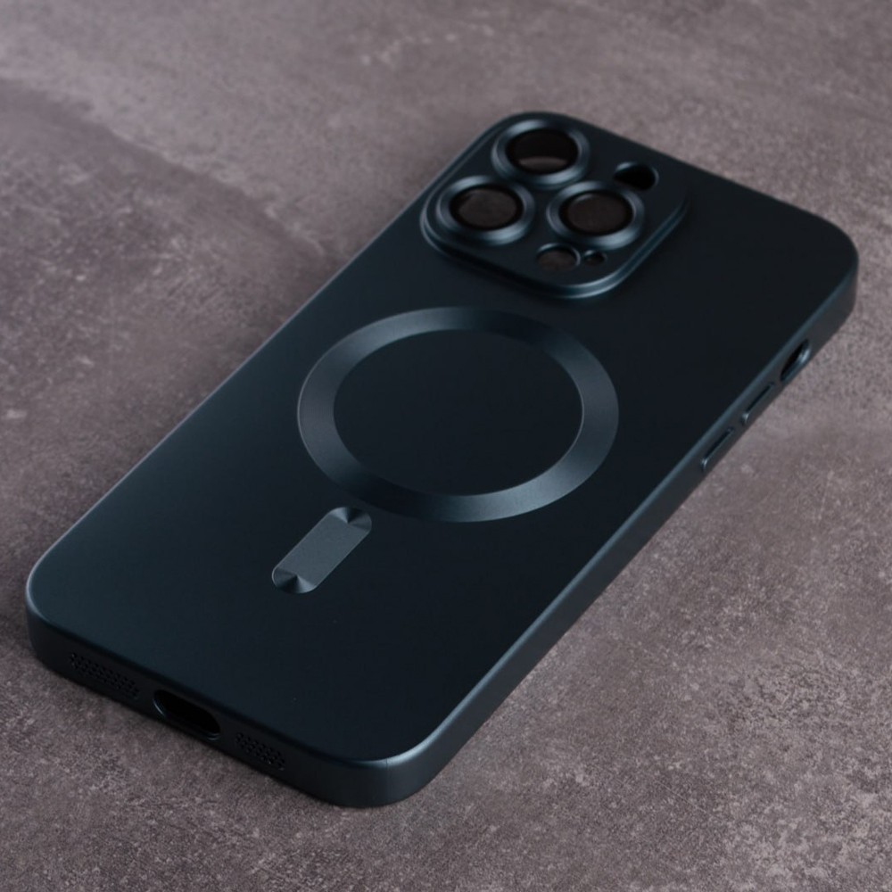 Накладка Matte Silicone with Magsafe для Iphone 14 Pro Max (Grey blue)-0