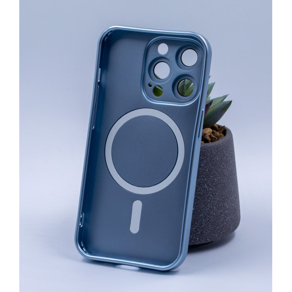 Накладка Matte Silicone with Magsafe для Iphone 13 Pro Max (Light blue)-1