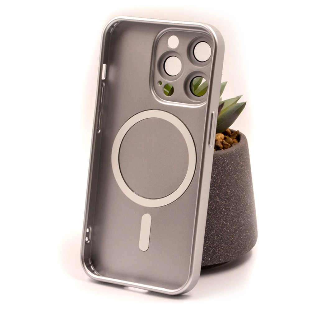 Накладка Matte Silicone with Magsafe для Iphone 14 Plus / 15 Plus (Silver)-1