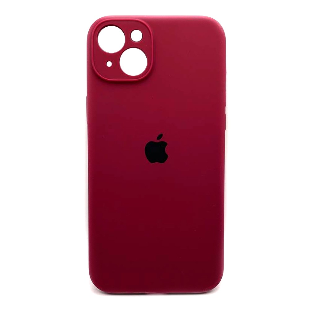 Silicone Case Full Camera Protective (AA) для iPhone 15 Plus (Maroon)-0