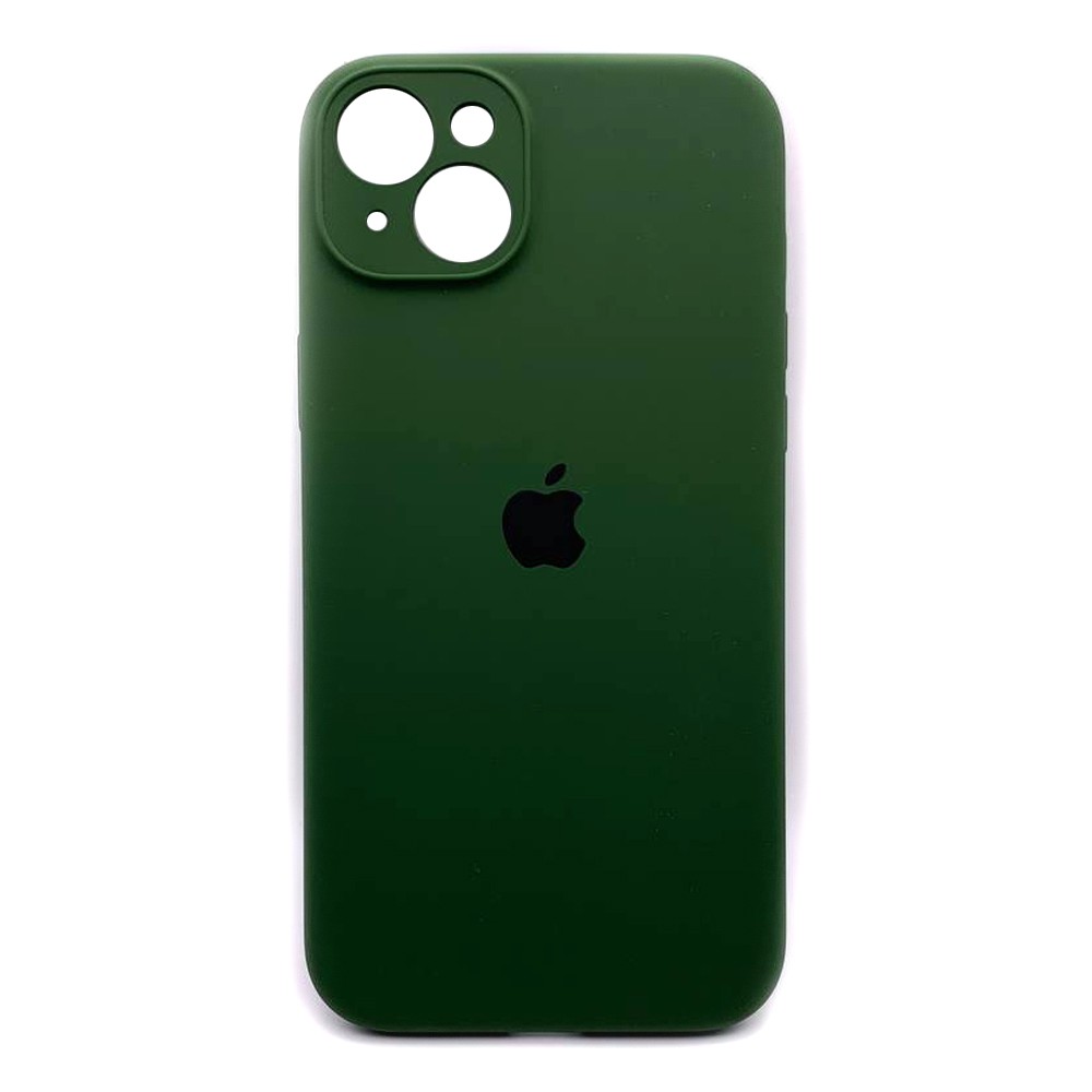 Silicone Case Full Camera Protective (AA) для iPhone 15 Plus (Dark green)-0
