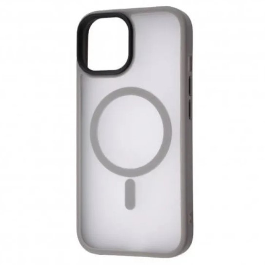 Накладка Magsafe MATTE ACRYLIC для iPhone 15  сіра-0