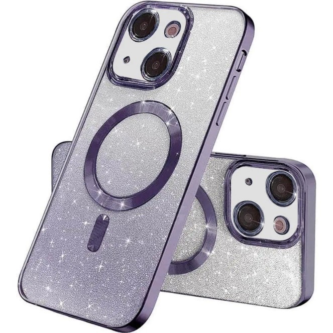 Чохол Shiny Magnetic для iPhone 15 фіолетовий-0