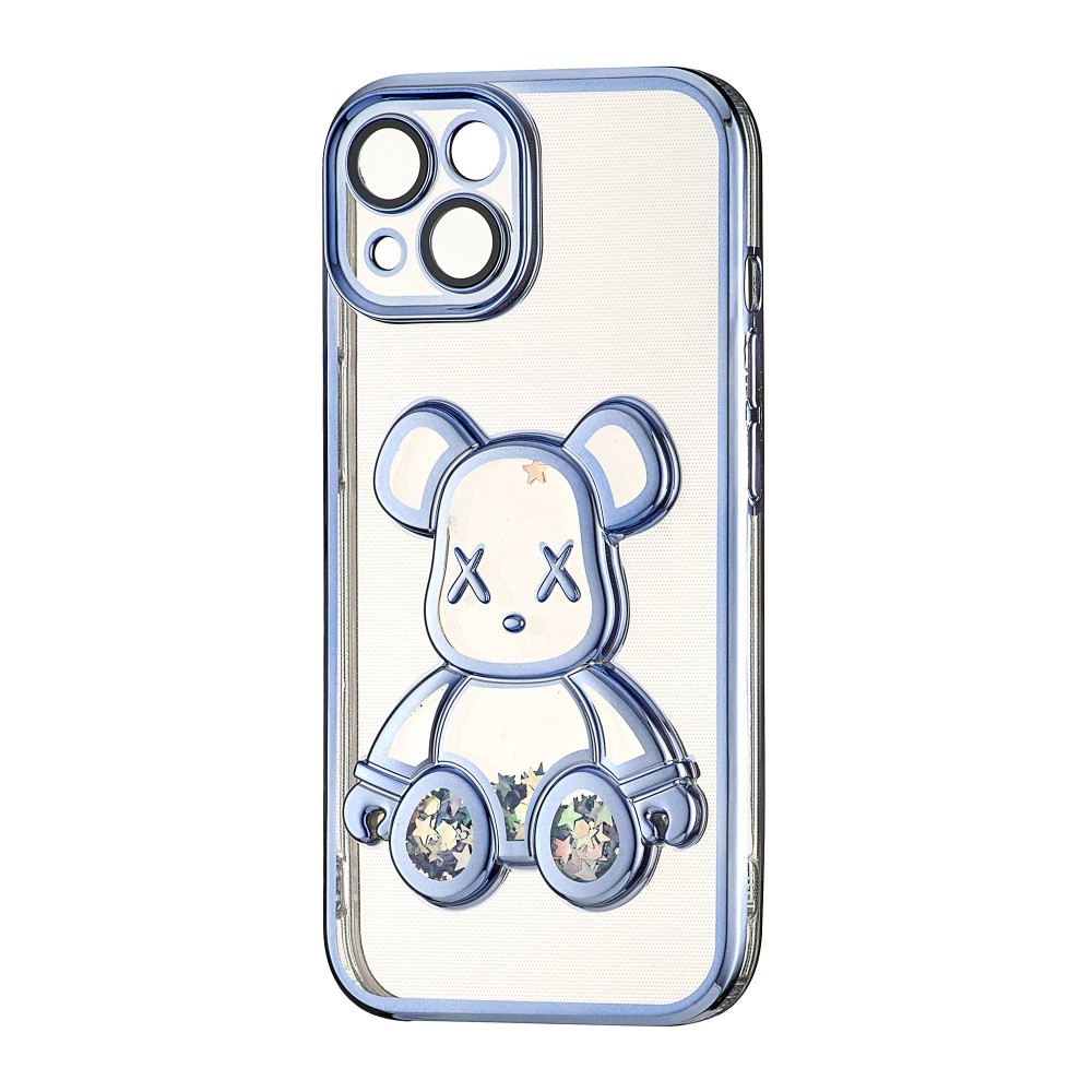 Накладка Cute Shining Bear для IPhone 15 блакитна-0