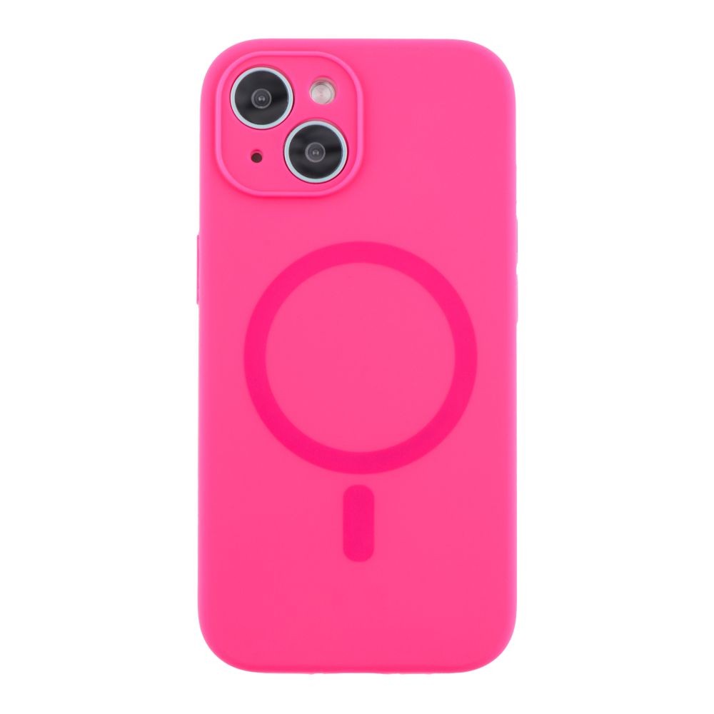 Silicone Case Full Camera Protective (AA)  with MagSafe для iPhone 15 (Barbie pink)-0