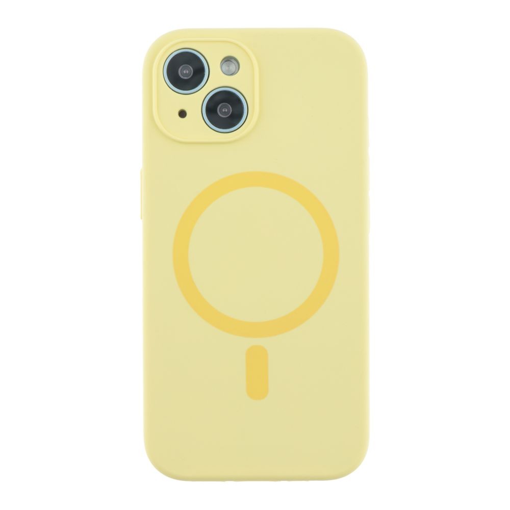 Silicone Case Full Camera Protective (AA) with MagSafe для iPhone 15 (Yellow)-0