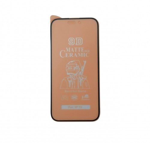 Гнучке скло Ceramic MATT для  IPhone 15 матове з чорною рамкою-0