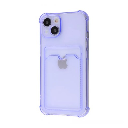Накладка WXD Space Card Pocket для Iphone 15 (фіолетова,силікон)-0