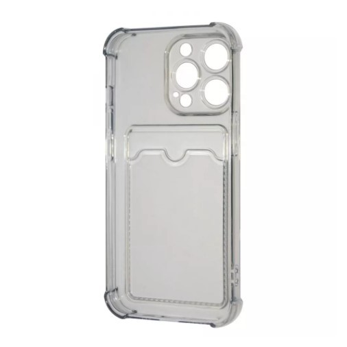Накладка WXD Space Card Pocket для Iphone 15 (сіра,силікон)-1